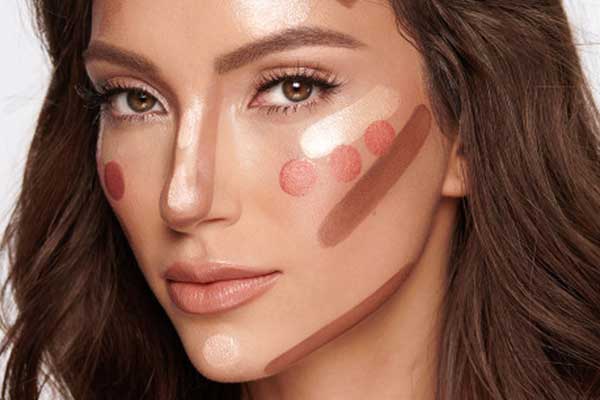 هایلایتر و رژگونه و کاتورینگ صورت