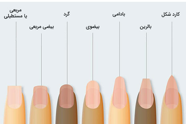 انواع شکل کاشت ناخن
